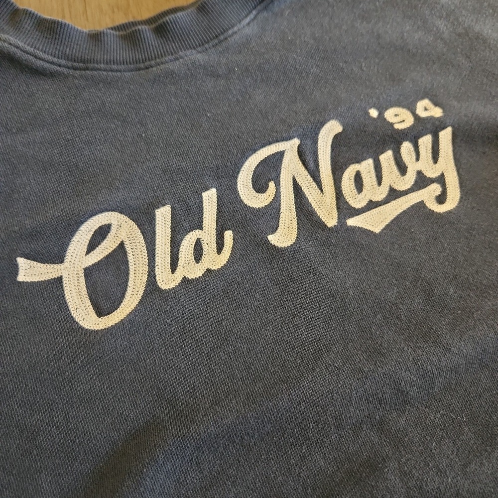 Old Navy Women's '94 SoComfy Terry Sweatshirt Navy Blue Graphic Crew Neck Large - Picture 7 of 14